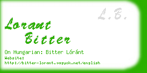 lorant bitter business card